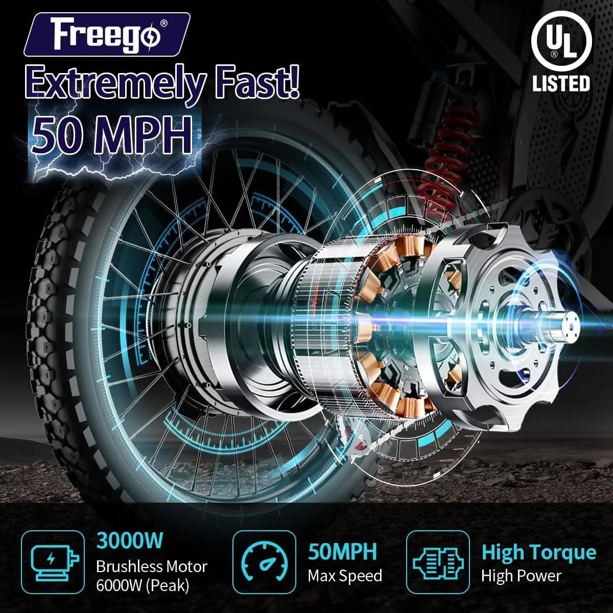 Ebike  X2 Electric Motorcycles Brushless Gearless Motors 6000W 60V/30Ah Lithium Battery 50MPH Adult off Road MTB Ebike