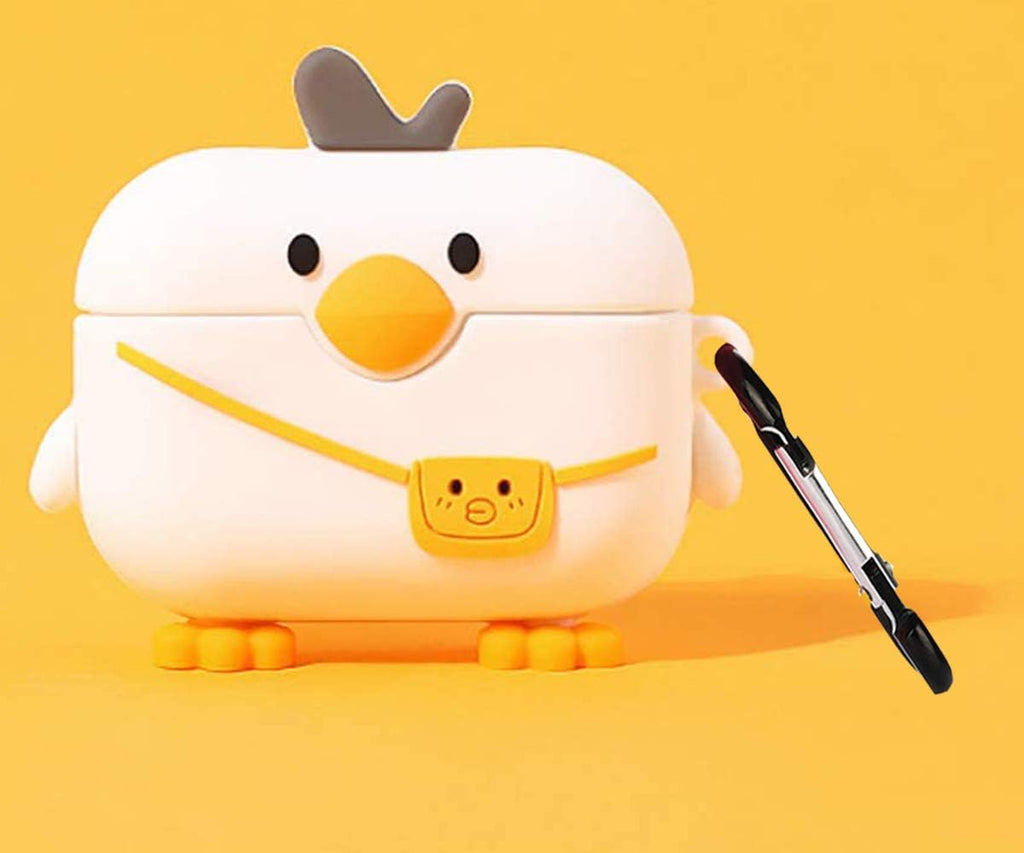 Compatible with Airpods Pro Case Cover, Cute 3D Cartoon Silicone Airpod Pro Protective Cases Air Pod Pro Funny Cover Skin with Keychain for Girls Women Men for Airpod Pro Charging Case 2019