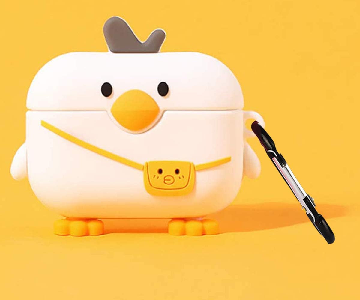 Compatible with Airpods Pro Case Cover, Cute 3D Cartoon Silicone Airpod Pro Protective Cases Air Pod Pro Funny Cover Skin with Keychain for Girls Women Men for Airpod Pro Charging Case 2019