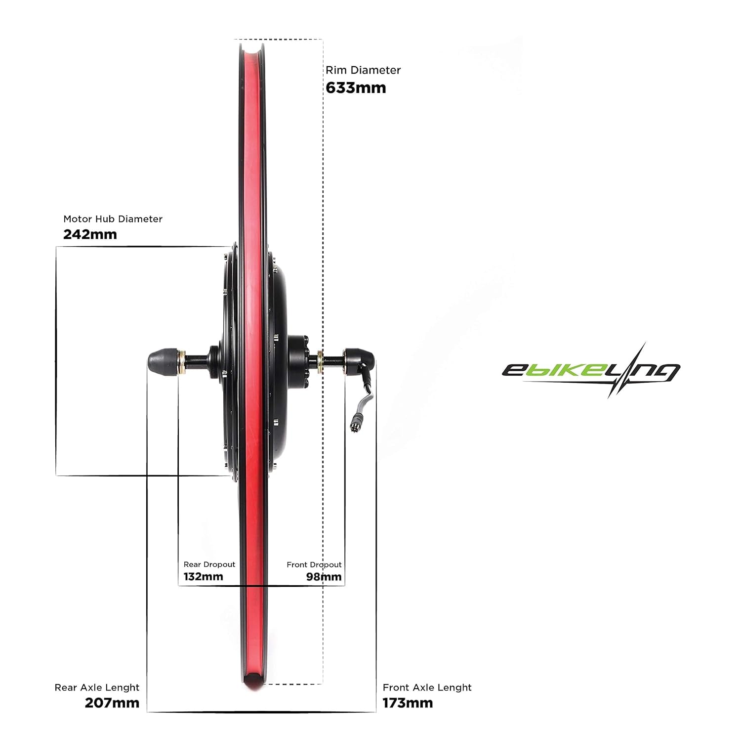 48V 700C Front 1200W Ebike Conversion Kit, Electric Bike Conversion Kit with Waterproof Components, Add on Electric Bike Kit for Effortless Cycling, High Performance, Durable and Reliable