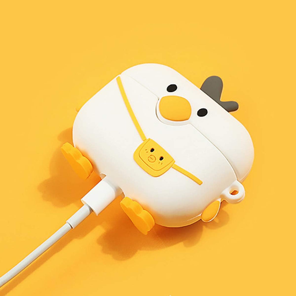 Compatible with Airpods Pro Case Cover, Cute 3D Cartoon Silicone Airpod Pro Protective Cases Air Pod Pro Funny Cover Skin with Keychain for Girls Women Men for Airpod Pro Charging Case 2019