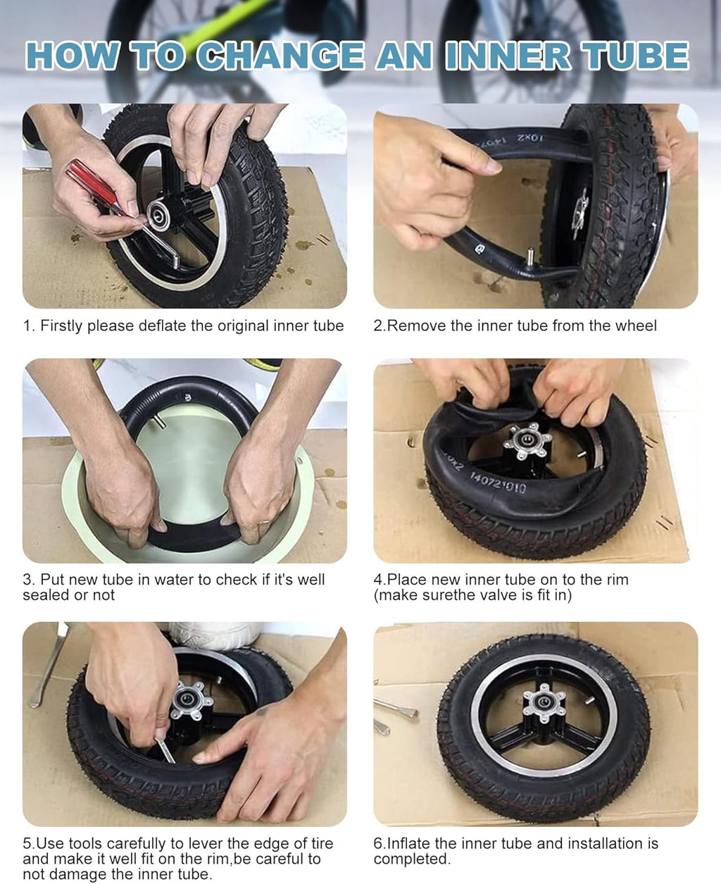 14X2.50 Inner Tube with Bent Valve for Ebike, 14 Inch Tire Inner Tube Butyl Rubber Thickened for Electric Bike Accessories, for 10 Inch Rim