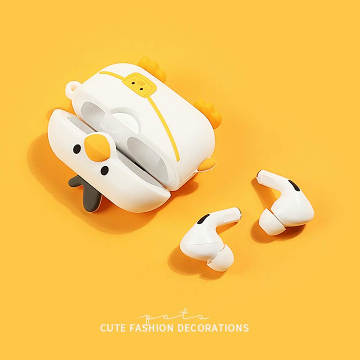 Compatible with Airpods Pro Case Cover, Cute 3D Cartoon Silicone Airpod Pro Protective Cases Air Pod Pro Funny Cover Skin with Keychain for Girls Women Men for Airpod Pro Charging Case 2019