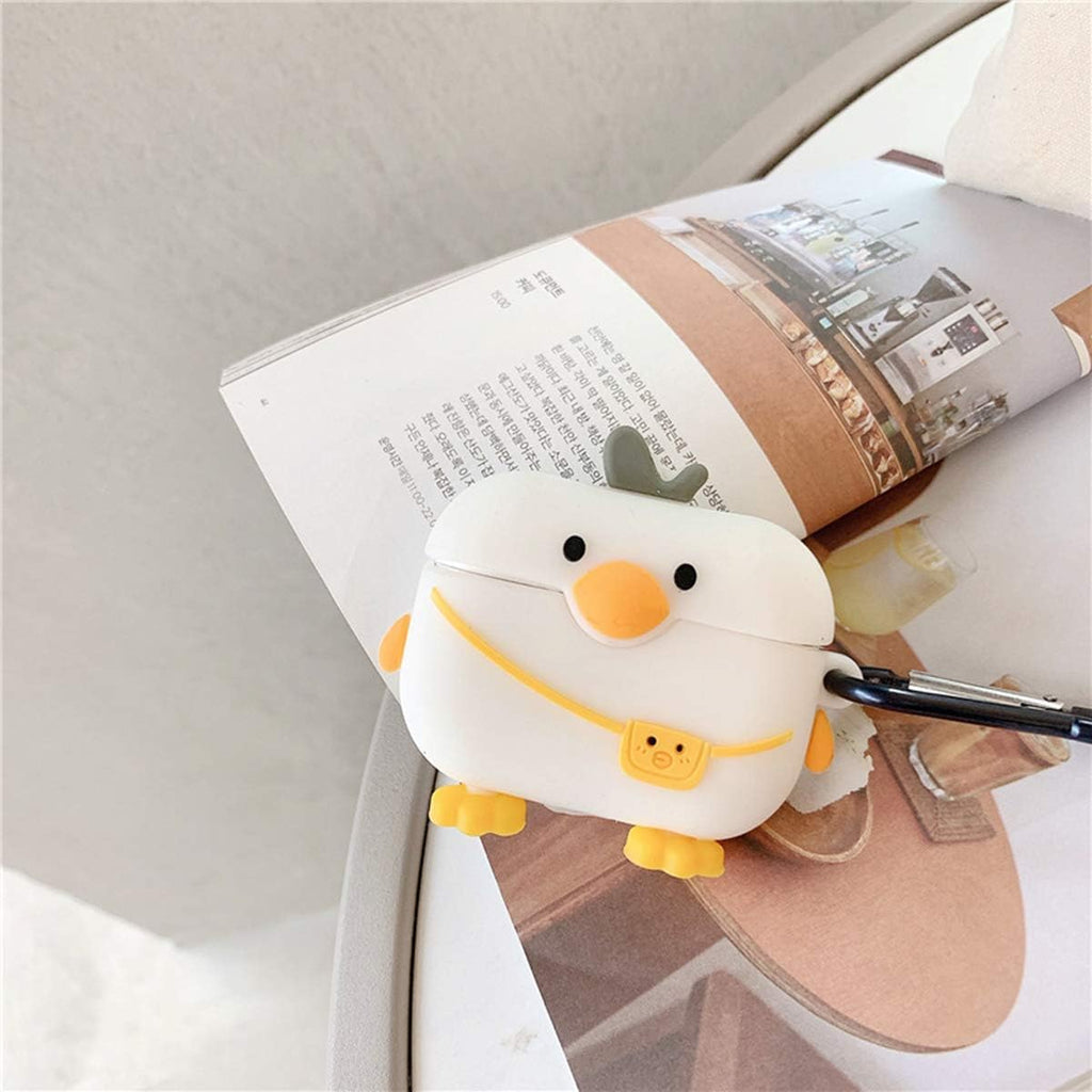Compatible with Airpods Pro Case Cover, Cute 3D Cartoon Silicone Airpod Pro Protective Cases Air Pod Pro Funny Cover Skin with Keychain for Girls Women Men for Airpod Pro Charging Case 2019