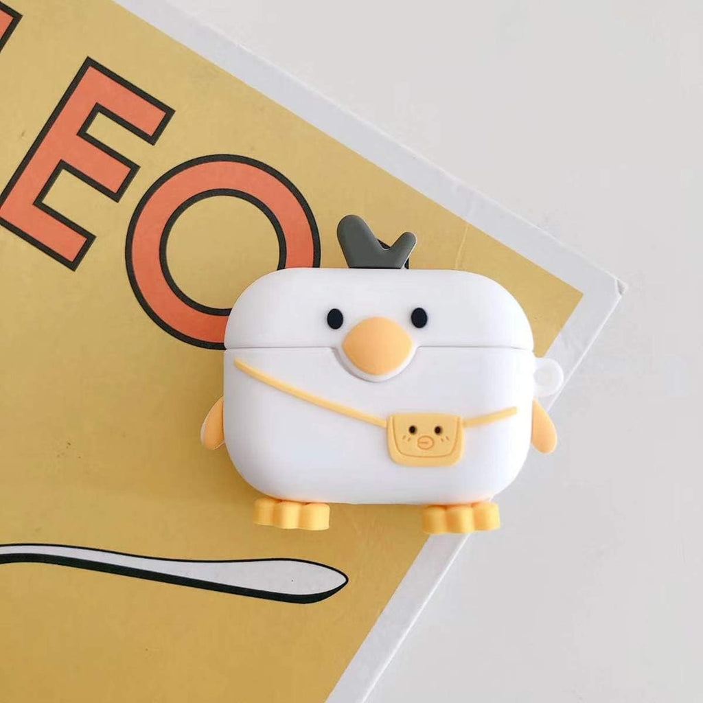 Compatible with Airpods Pro Case Cover, Cute 3D Cartoon Silicone Airpod Pro Protective Cases Air Pod Pro Funny Cover Skin with Keychain for Girls Women Men for Airpod Pro Charging Case 2019